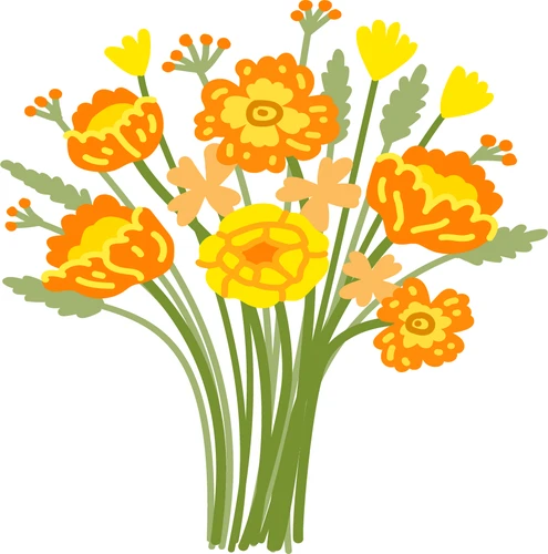 Gemengd boeket oranje gele bloemen
