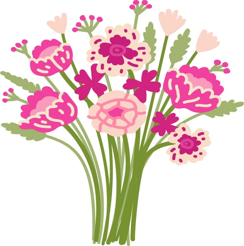 Boeket gemengd witte en roze bloemen