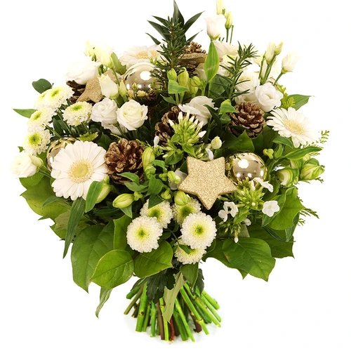 Kerst bloemen wit - goud