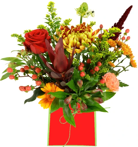 Tasje met herfst bloemen