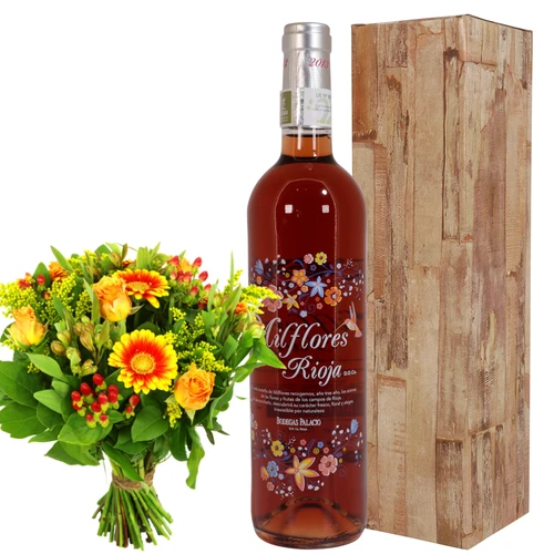 Milflores rosé wijn Boeket bloemen