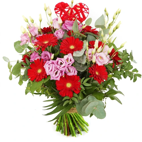 Romantische bloemen rood hart