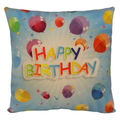 Pluche kussen Happy Birthday