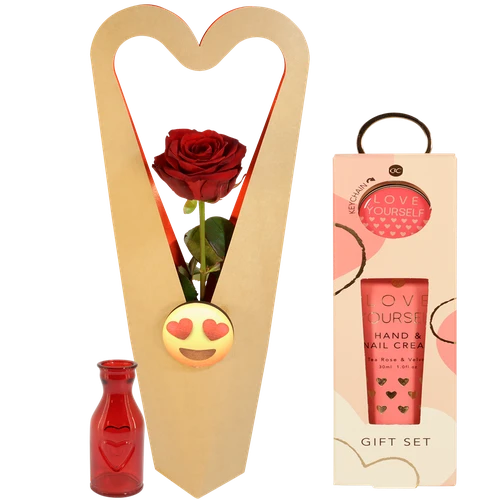 Roos in sierlijke doos + Handcreme