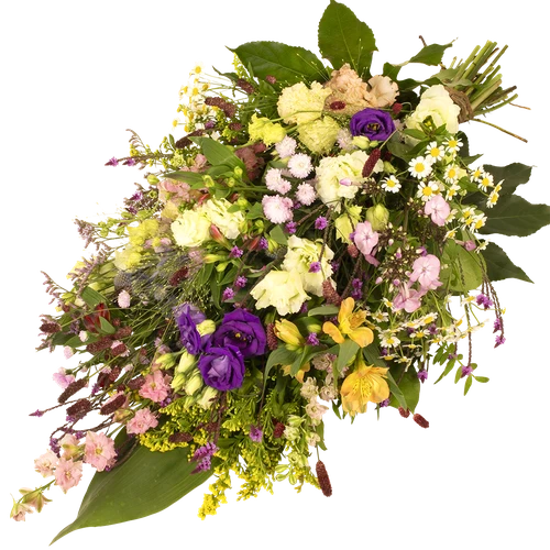 Rouwboeket met veldbloemen afbeelding