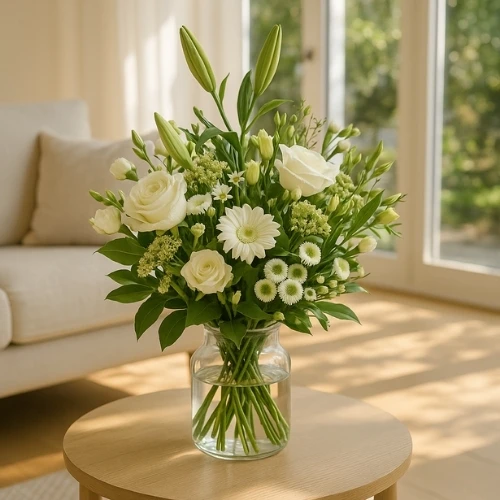 Speels boeket witte bloemen