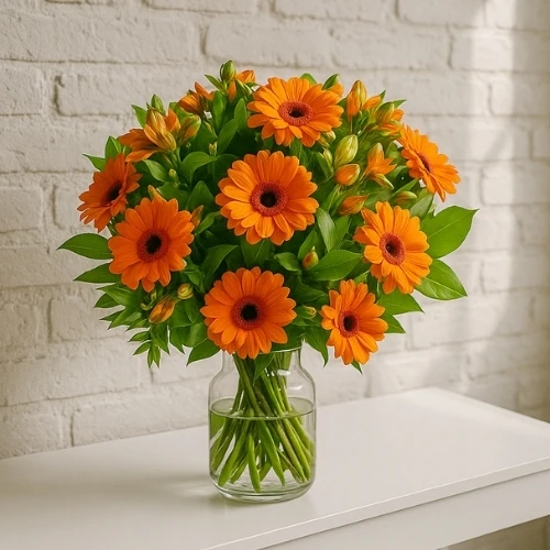 Voordeel boeket oranje tinten