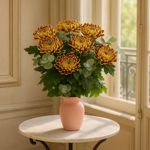 Bos bolchrysanten mono herfst bos