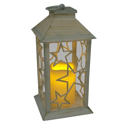 Vintage lantaarn Dikke LED kaars H 29cm x B 14cm