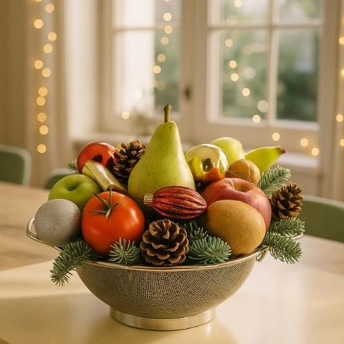 Kerst fruitmand basis