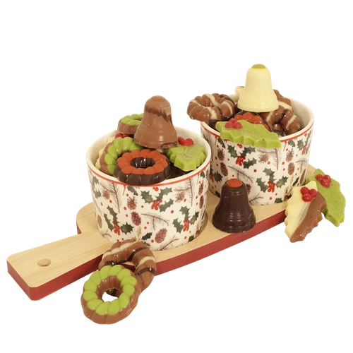 Serveerset met kerstchocolade