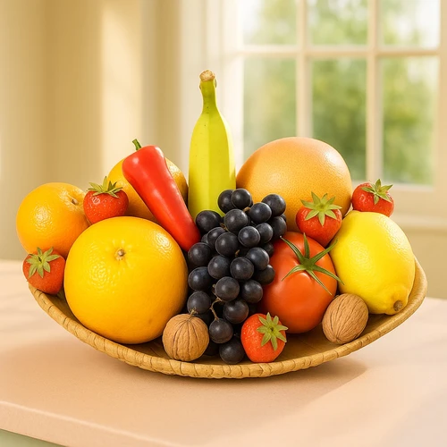 Pluk fruit in fruitschaal L 30cm X B 22cm