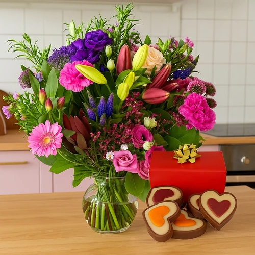 Veld geplukt + hartjes chocolade