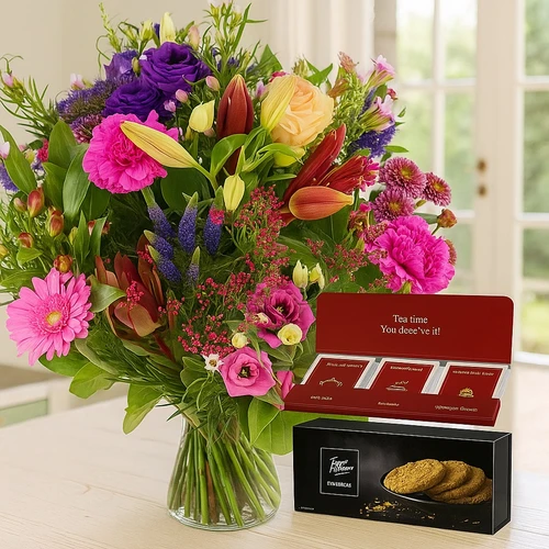 Veldgeplukt boeket + koek en thee