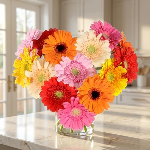 Hart boeket gerberas ca. 25 cm doorsnede