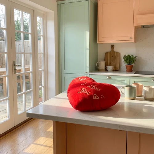 Pluche kussenhart ca. 25cm I love you