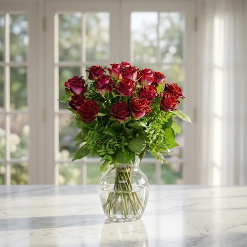 Boeket 20 rode rozen ca. 55 - 70 cm lang