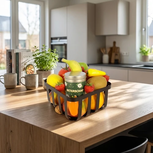 Fruitmand Beterschap met blikje drop krijtjes