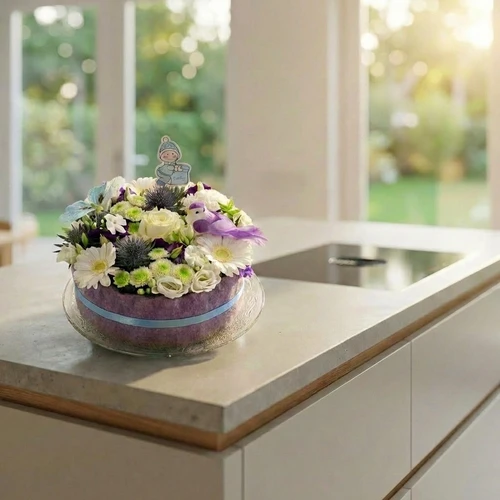 Geboorte jongen bloementaart