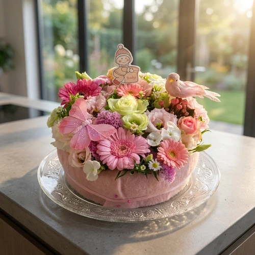 Geboorte meisje bloementaart