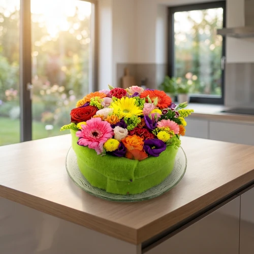 Bonte disco bloementaart