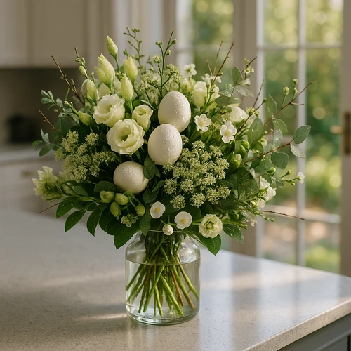 Witte paasbloemen Uitbundig boeket