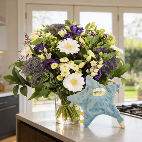 Boeket jongen + ster tutteldoekje