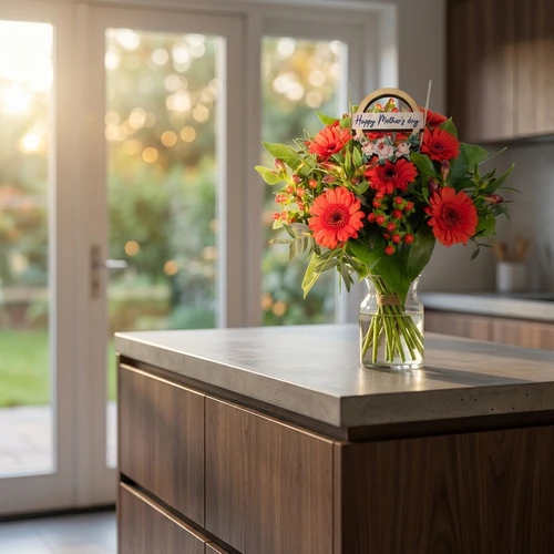 Moederdag rood voordeel boeket