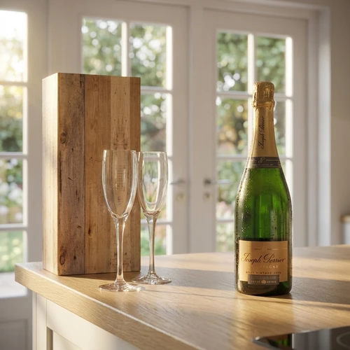 Joseph Perrier Vintage en 2 champagne glazen