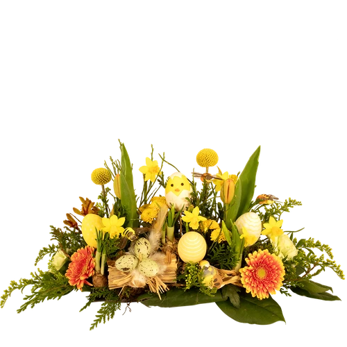 Paas tafelstuk geel - oranje