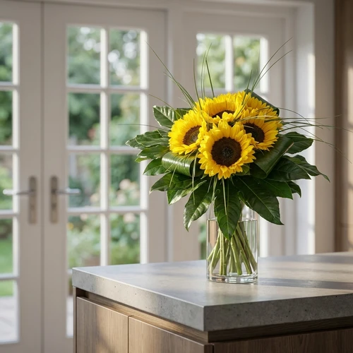 Zonnebloemen compact boeket