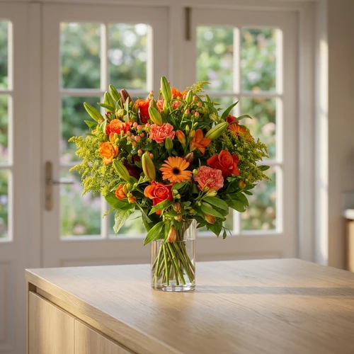 Oranje boeket Springerige stijl