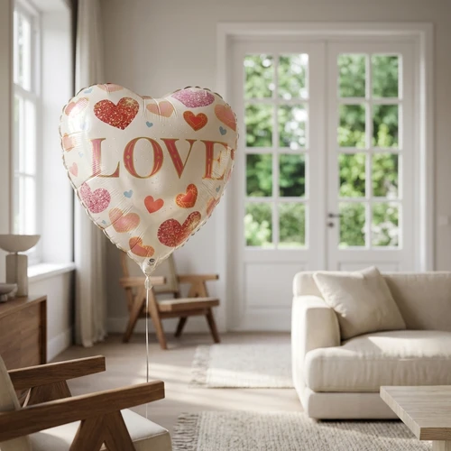 Love ballon met harten