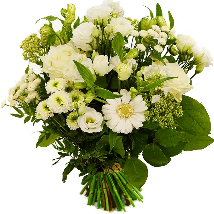 Boeket witte gemengde bloemen